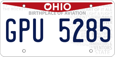 OH license plate GPU5285