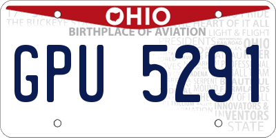 OH license plate GPU5291