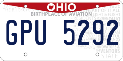 OH license plate GPU5292