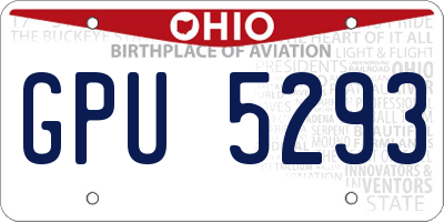 OH license plate GPU5293