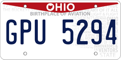 OH license plate GPU5294