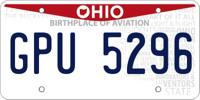 OH license plate GPU5296