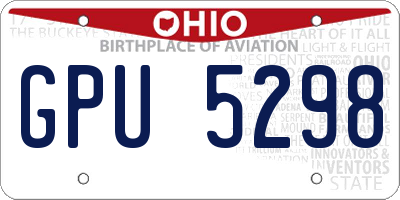 OH license plate GPU5298