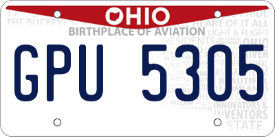 OH license plate GPU5305