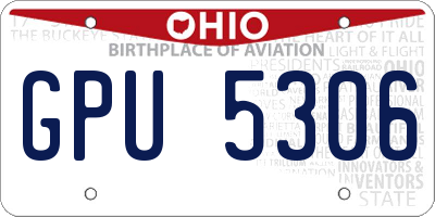 OH license plate GPU5306