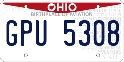 OH license plate GPU5308