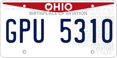 OH license plate GPU5310