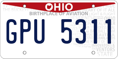 OH license plate GPU5311