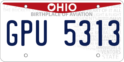 OH license plate GPU5313