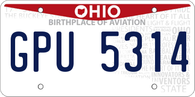 OH license plate GPU5314