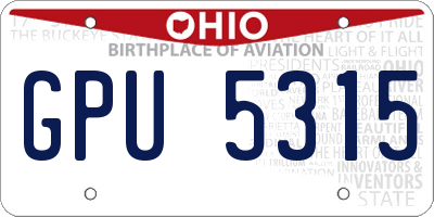 OH license plate GPU5315