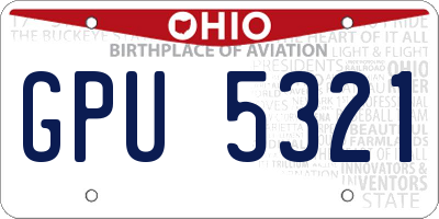 OH license plate GPU5321