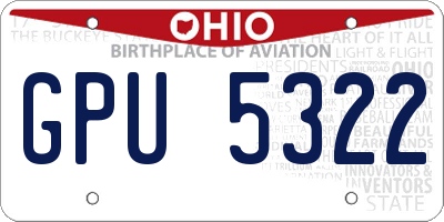 OH license plate GPU5322