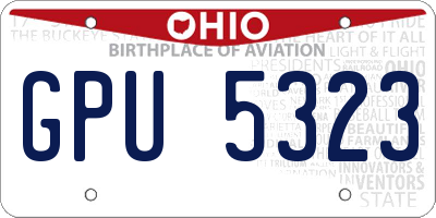 OH license plate GPU5323
