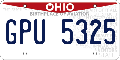 OH license plate GPU5325