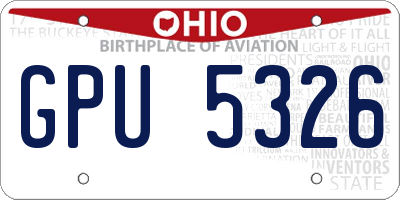 OH license plate GPU5326