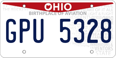 OH license plate GPU5328