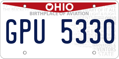 OH license plate GPU5330