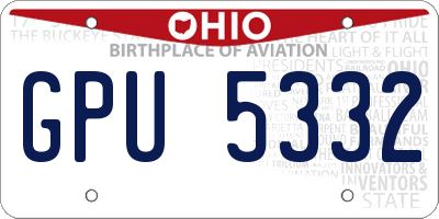 OH license plate GPU5332