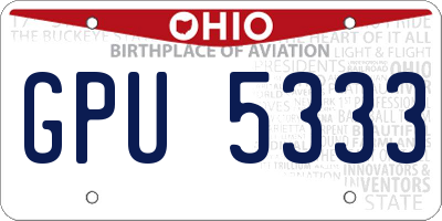 OH license plate GPU5333