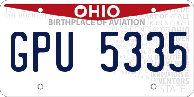 OH license plate GPU5335