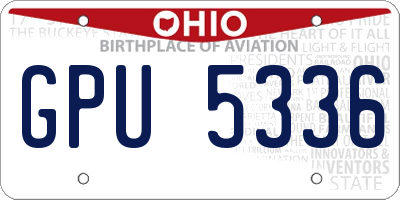 OH license plate GPU5336