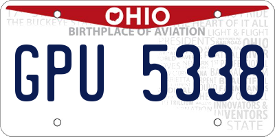 OH license plate GPU5338
