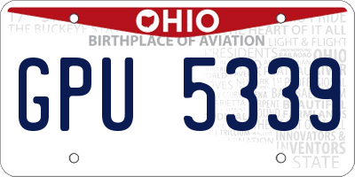 OH license plate GPU5339