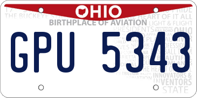 OH license plate GPU5343