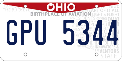 OH license plate GPU5344