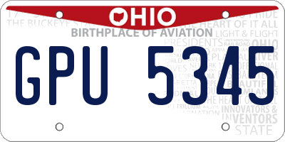 OH license plate GPU5345