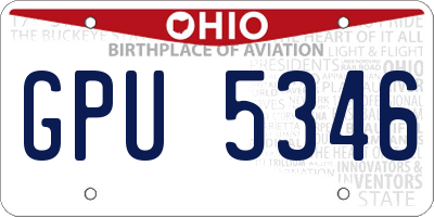 OH license plate GPU5346