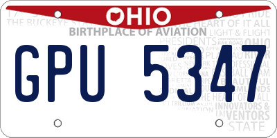 OH license plate GPU5347