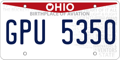 OH license plate GPU5350
