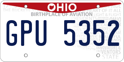 OH license plate GPU5352