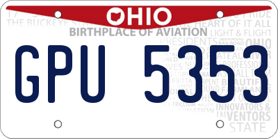OH license plate GPU5353