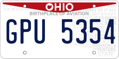 OH license plate GPU5354
