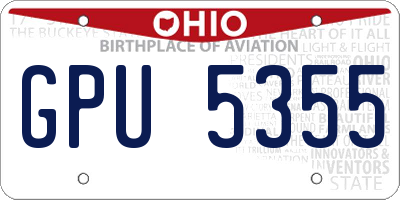 OH license plate GPU5355