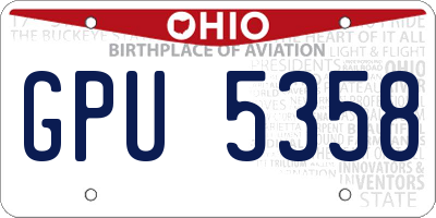 OH license plate GPU5358