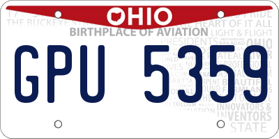 OH license plate GPU5359