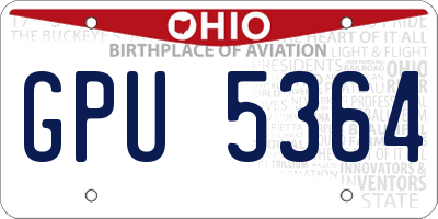 OH license plate GPU5364