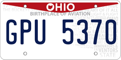 OH license plate GPU5370