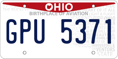 OH license plate GPU5371