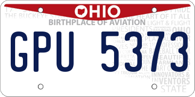 OH license plate GPU5373