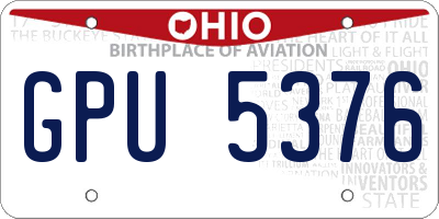 OH license plate GPU5376