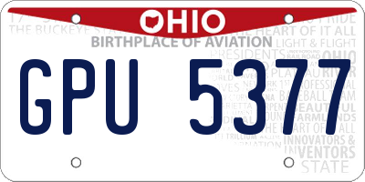 OH license plate GPU5377