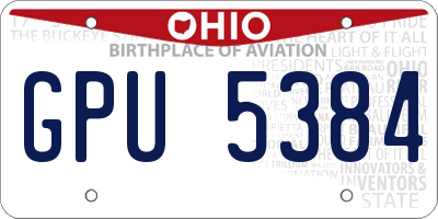 OH license plate GPU5384