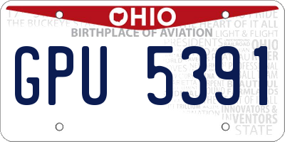 OH license plate GPU5391