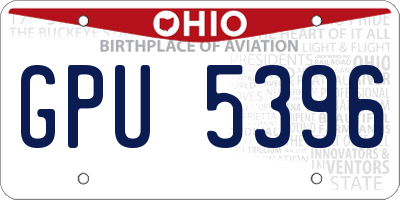 OH license plate GPU5396