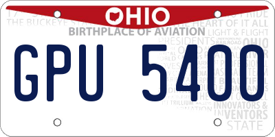 OH license plate GPU5400